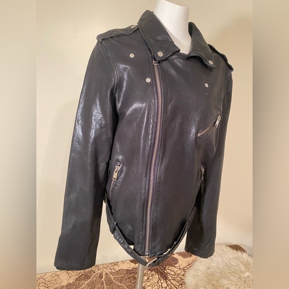 Lamarque Kiyoshi Leather Biker Jacket size L NWT - Picture 6 of 15